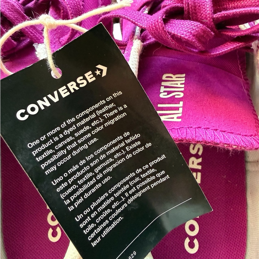 Converse Magenta Sneakers with White and Tan Accents Size 7.5 W - Picture 4 of 6